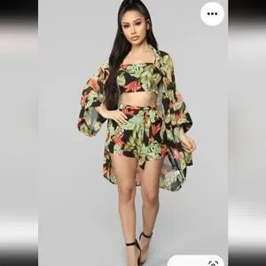 Fashion Nova | Intimates & Sleepwear | Fashion Nova Keep Palm Honey Sheer  Kimono | Poshmark